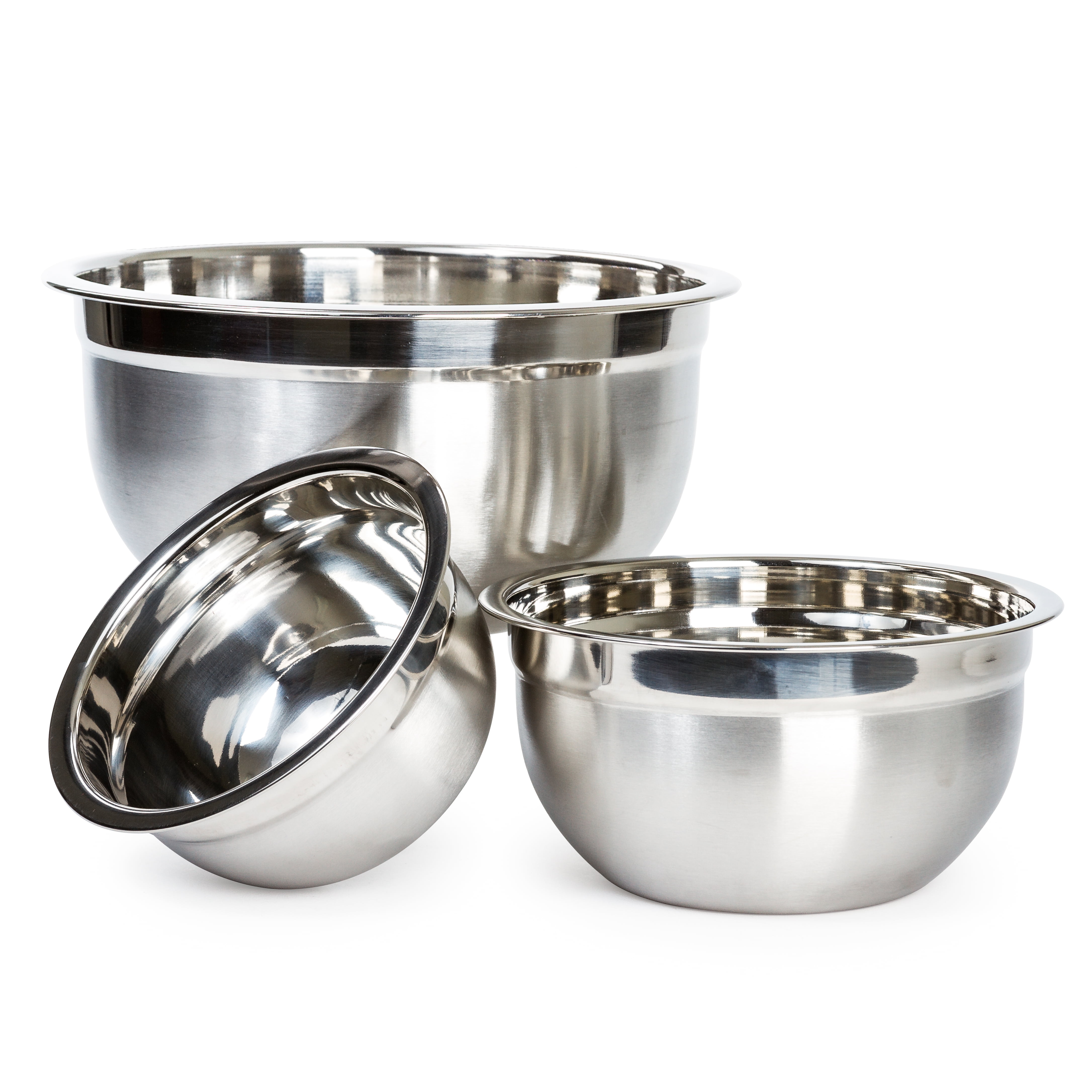 Home Basics 6-Piece Stainless Steel Nesting Mixing Bowls with Lids –  ShopBobbys