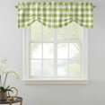 thumbnail image 2 of Green Plaid Tie Up Valance Curtains for Windows, Kitchen Curtains Window Shades, Gradient Geometric Buffalo White Checkered Light Filtering Roman Curtain Valances for Bedroom/Bathroom/Cafe 42"x12", 2 of 9