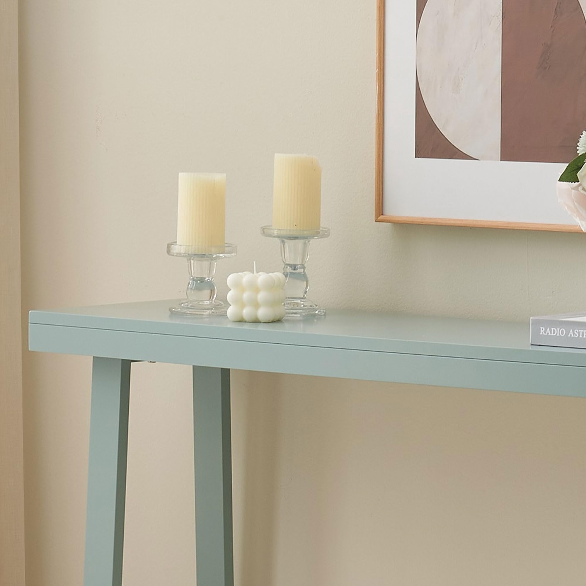 Kings Brand Furniture Claude Narrow Console Table Perfect for Sofa Table, Entryway Table for Hallway, Living Room (Ice Blue, 36 inches)