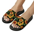 thumbnail image 5 of GZHJMY Stylish Slides for Women Men, Vintage Sunflower on Black Background Soft Flexible Slip-on Sandals Slippers, 5 of 7