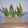 thumbnail image 2 of Bloem Dura Cotta Window Box Planter W/Tray 18 x 5.75 Plastic Rectangle Pebble Stone Beige, 2 of 5