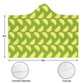thumbnail image 3 of Wearable Blanket,Yellow Lemon Fruit Slices Green Pattern Hooded Wearable Flannel Blanket for Adults & Teens,Winter Poncho Shawl Wrap Cape Cozy Anti-Pill,60"x80", 3 of 5