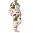 thumbnail image 2 of Sikiie Snowflakes Santa Claus Mens Pajama Set, Soft Warm Long Sleeve Sleepwear, Cozy Button-Down Pjs for Men-Large, 2 of 7