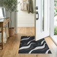 thumbnail image 2 of ODIKA 2'x3' Washable Throw Rug Non-Slip, Low Profile, Flatwoven, Easy Care Minimalist Swirl Contemporary Wavy Motif Brushstroke Grey Abstract Refined for Hallway, Study Room, 2 of 7