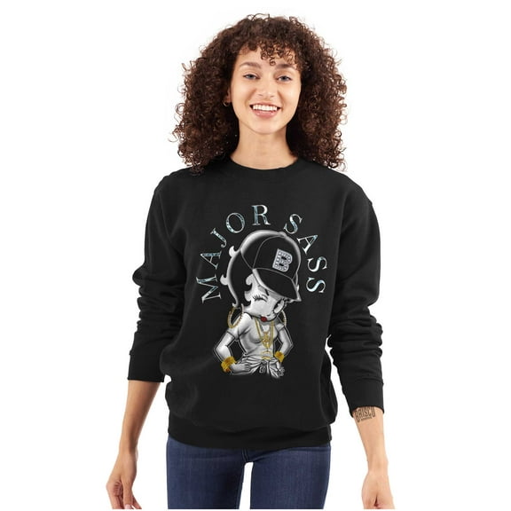Betty Boop Cartoon Major Sass Wink Women Plus Size Sweatshirt Brisco Brands 3X