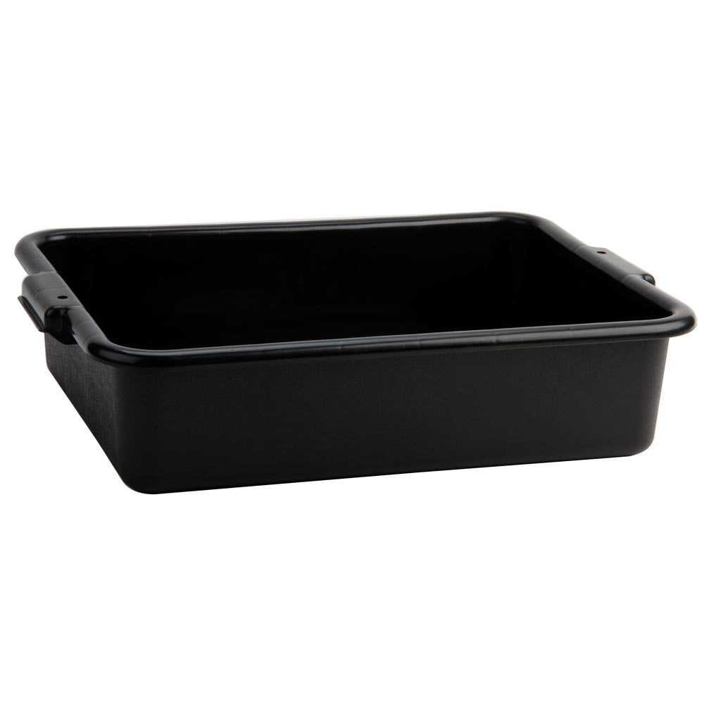 12 PACKS Black 21" x 16" x 5" Polyethylene Plastic Bus Tub, Bus Box