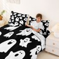 thumbnail image 3 of Manfei Western Halloween Themed Bed Sheets,Spooky Ghost Full Size Sheets,Black,4-Piece,1 Flat Sheet, 1 Fitted Sheet and 2 Pillowcases, 3 of 6