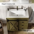 thumbnail image 3 of DreamCurship Bathroom Vanity with Sink Combo, White Bathroom Storage Cabinet with Drawers, Farmhouse Bathroom Vanity Cabinet with Sliding Barn Doors, Wash Gray, 3 of 7