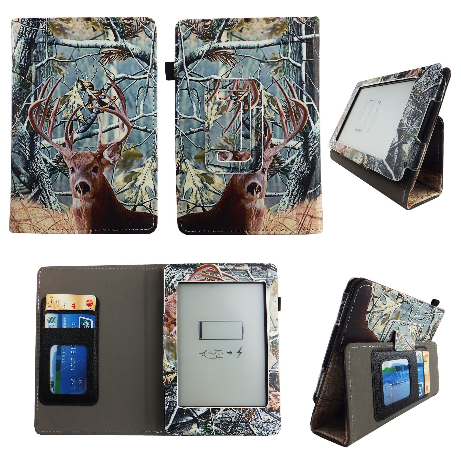 For kindle paperwhite Case 6 inch Slim Thinnest PU Leather Folio Stand Book Style Cover Travel E