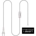 6FT Lamp Cord with On/Off Button Switch and Polarized Plug, Stripped