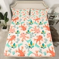 thumbnail image 2 of jejeloiu Cartoon Animal Axolotl Full Size Sheets,Ocean Sea Sealife Bed Sheets,Pink Green Sheet Sets For Kids,Ultra Soft Home Decor,4pcs, 2 of 7