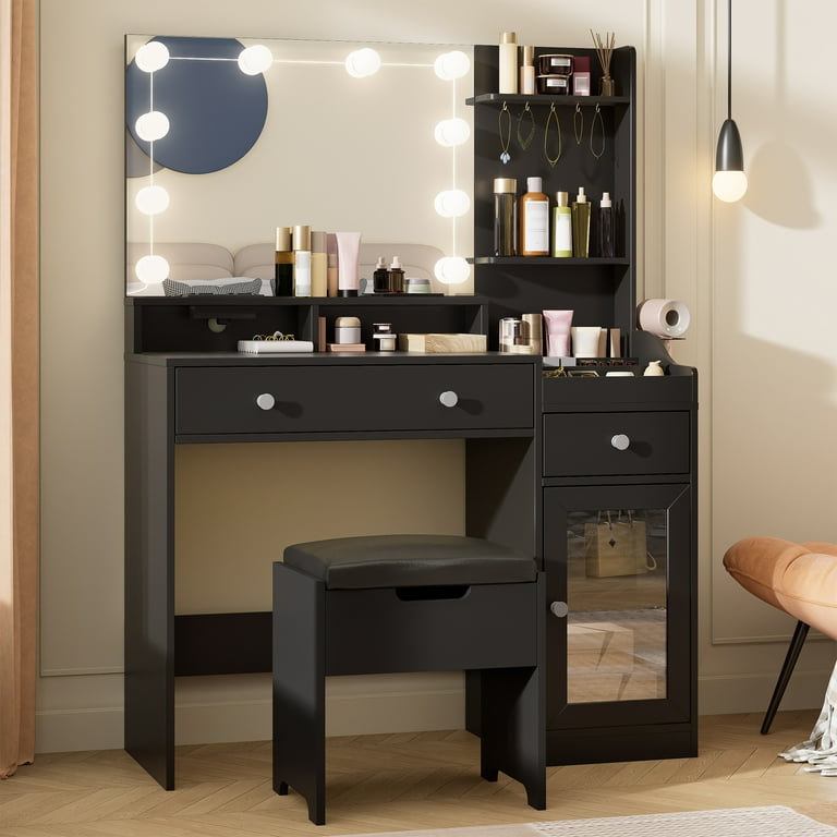 blue dress for baby girl Titoni Vanity Set with Lighted Mirror, Makeup Vanity Table with Lights main image 1