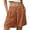 Orange, variant on Womens Bermuda Shorts Casual Boho Embroidered Elastic Waist Button Plus Size Shorts Summer Loose Fit Peasant Gauze Wide Leg Cotton Linen Shorts with Pockets Black XXXXL