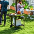 thumbnail image 2 of Outsunny Poste de Préparation de Cuisine Extérieur avec Table d'Appoint Pliable, Noir, 2 of 10