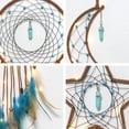 thumbnail image 5 of 3 piezas con diseño de luna, sol y estrella, pluma hecha a mano, cuentas colgantes de turquesa de la suerte, adorno colgante en la pared para dormitorio de niños, 5 of 5