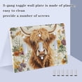 thumbnail image 3 of Yayeee Toggle Light Switch Wall Plate 2-Gang 4.56"x4.48" Decorative Outlet Cover, Floral Cow, 3 of 7