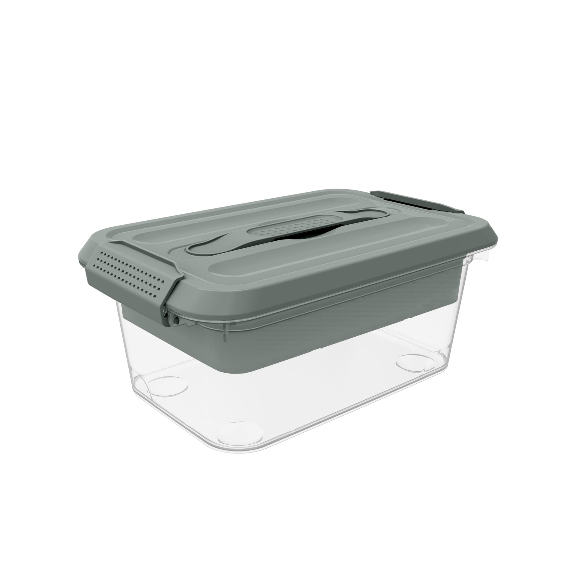 Pen+Gear Latchmate Plastic Storage Box, 3.4 Quart, Green River