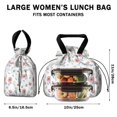 thumbnail image 5 of Pioneer Flower Floral Print Pattern Drawstring Lunch Bag Women - Drawstring Lunch Bag Insulated for Work Office - Stain-Resistant Large Lunchbags for Women with Multi-Pockets, 5 of 6