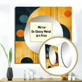 thumbnail image 3 of Designart "Vintage Geometric Abstraction In Retro Apricot II" Modern Midcentury Gold Large Square Mirror - Square Bedroom Mirror Printed Wall Decor - Mid-Century Square Printed Wall Mirror Art, 3 of 5