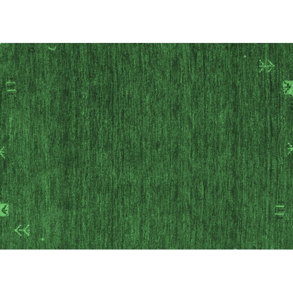 Ahgly Company Indoor Rectangle Abstract Emerald Green Contemporary Area Rugs, 7' x 10'