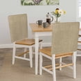 thumbnail image 5 of Brown Farmhouse Chair Back Covers, Farmhouse Solid Color Country Line Texture Removable Chair Covers for Dining Chairs Set of 4, Washable Chairs Slipcovers Back Seat Protector for Wedding 19"x20", 5 of 9