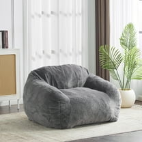 Christopher Knight Home Bean Bag Chair Velvety Faux-Fur Upholstery, Gray