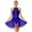 Royal Blue, variant on Women Lyrical Dance Costumes Glittery Rhinestone Ballet Leotard Dresses Halter Neck Flowy Black&White XXL