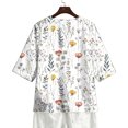 thumbnail image 4 of Xuyuer Solid Button Shirt Blouse - Women's Fashion Loose Female Neck T-Shirt Style Top for Smart Casual Office Wear, Weekend Brunch Outings & Effortless Minimalist Everyday Style, 4 of 7