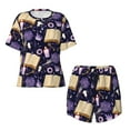 thumbnail image 4 of Qekee Lavender Flowers Women's Pajama Set Short Sleeve Sleepwear Summer Home Wear with Pockets Soft Short Sleeve Shirt - Lavender Flowers, 4 of 9