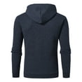 thumbnail image 5 of Pdbokew Men's Pullover Hoodie Check Jacquard Kangaroo Pockets Color-Block Design Long-Sleeve Drawstring Casual Hooded Sweatshirt Navyblue 2XL, 5 of 6