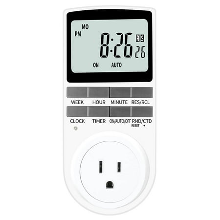 

Fnyko Indoor Digital Electrical Outlet Timer Plug with Countdown Delay ON/Off Switch 7-Day 24 Hour Programmable