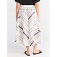 thumbnail image 3 of Free Assembly Women's and Women's Plus Size Belted Button Front Cotton Midi Skirt, XS-4X, 3 of 5