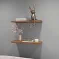 thumbnail image 2 of FM FURNITURE Iva Floating Wall Shelf in Melamine Brown (Set of 2), 2 of 7
