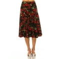 thumbnail image 4 of MOA COLLECTION Women's Floral Print A-Line Midi Skirt with Paneled Design and Banded Waist, 4 of 4