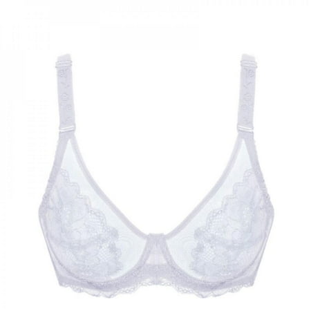 

Velocity WEIXINBUY Ultra Thin Lace Embroidery Transparent Bra Soft Underwired Push Up Breathable Casual Bralette