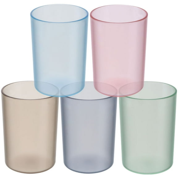 Tooth Brushing Cup Bathroom Tumbler 5 Pcs Mouthwash Drinking Round Glasses Water Travel Toothbrush Holder Lovers