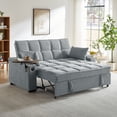 thumbnail image 6 of Tulib 3-in-1 Convertible Sleeper Sofa Bed, Pull Out Loveseat Couch with USB Charging Ports, Cup Holder & Swivel Side Table for Small Spaces, Light Gray, 6 of 10
