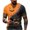 Yellow, variant on T Shirts for Men Halloween Print Short Sleeve V Neck Tees Pull on Funny Causal Shirts, 2XL