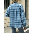 thumbnail image 2 of Cuteduck Women Plaid Fashion Jacket Button Up Long Sleeve Fall Casual Dressy Loose Coat with Pockets S-XL, 2 of 7