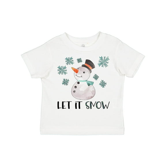 Inktastic Let It Snow Cute Snowman in Hat and Scarf Boys or Girls Toddler T-Shirt
