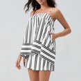 thumbnail image 4 of Womens Striped 2 Piece Lounge Sets Sleeveless Striped Pjs Set Cami Top and Shorts Pajama Set Outfits, 4 of 8