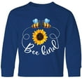 thumbnail image 3 of Inktastic Bee Kind Bees and Sunflower Long Sleeve Youth T-Shirt, 3 of 5