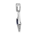 thumbnail image 6 of 14K White Gold Plated Diamond and Sapphire Dangle Pendant, 6 of 7