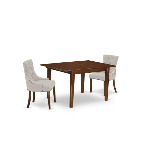 East West Furniture Dining Room Set Mahogany, MLFR3-MAH-05