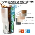 thumbnail image 7 of 30oz Brown Boho Sun, Moon and Plant Pattern Tumblers Stainless Steel Tumbler with Lid and Straw,Vacuum Insulated Double Wall Travel Tumbler Cups Mug with Cleaning Brush for Coffee,Tea, 7 of 7