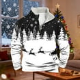 thumbnail image 2 of KeShDi Christmas Men Sweatshirts Men CMen Casual Fashion Stand Collar Printing Zipper Pullover Long Sleeve Sweatshirt Blouse BlackM, 2 of 6