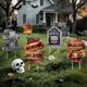 thumbnail image 2 of Set de decoración de Halloween para exteriores, 6 lápidas, 3 letreros, Pzmlu, 2 of 7