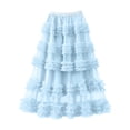thumbnail image 6 of Long Tulle Skirts for Women Elastic High Waist Layered Ruffle A Line Flowy Maxi Skirt Renaissance Fairy Skirt, 6 of 6