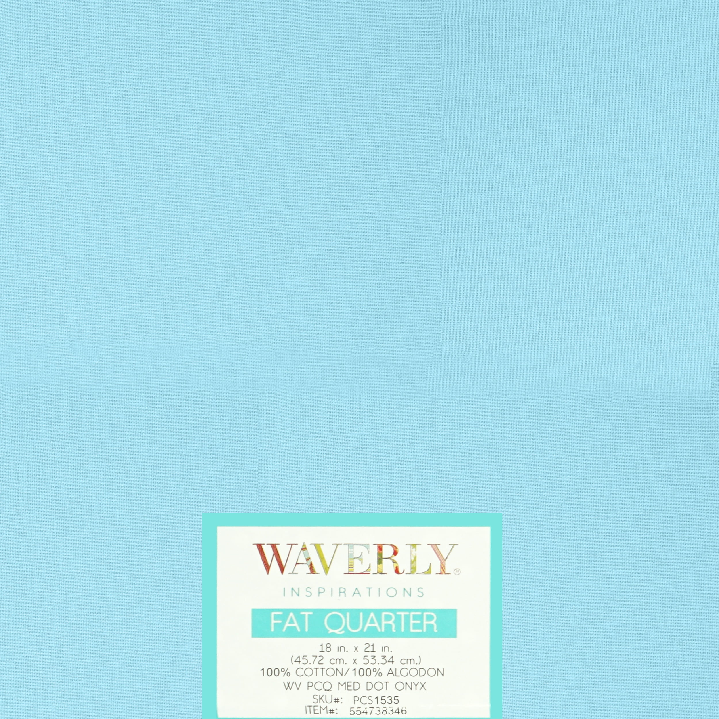 (4 pack) Waverly Inspirations 18" x 21" 100% Cotton Fat Quarter Solid Powder Blue Print Quilting & Craft Fabric, 1 Each