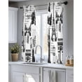 thumbnail image 5 of Paris Tower Sheer Curtains 54 Inch Length 2 Panels Set for Living Room/Bedroom, Vintage Architectural Hand-Painted Aesthetic Kitchen Curtains Grommet Semi-Sheer Curtains Window Treatments 42"x54"x2, 5 of 7